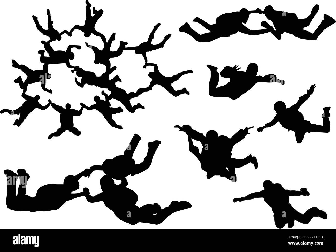 Illustration of Parachutist collection - vector Stock Vector Image ...