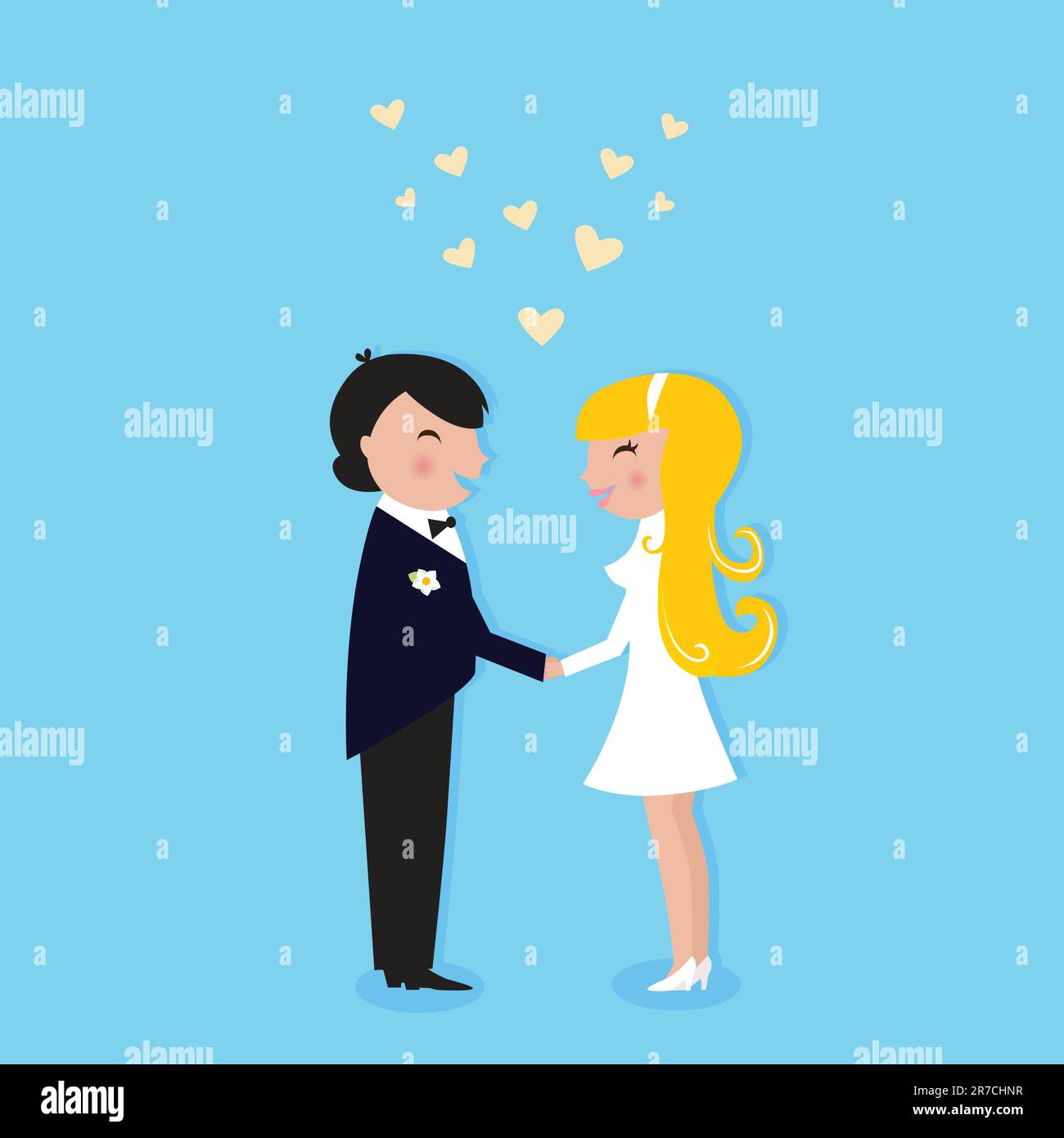 Cute Bride and Groom. Vector illustration Stock Vector Image & Art - Alamy