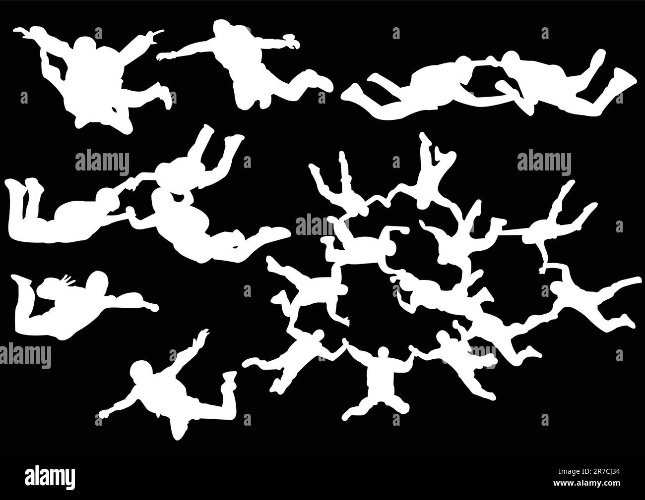 Illustration of Parachutist collection - vector Stock Vector Image ...