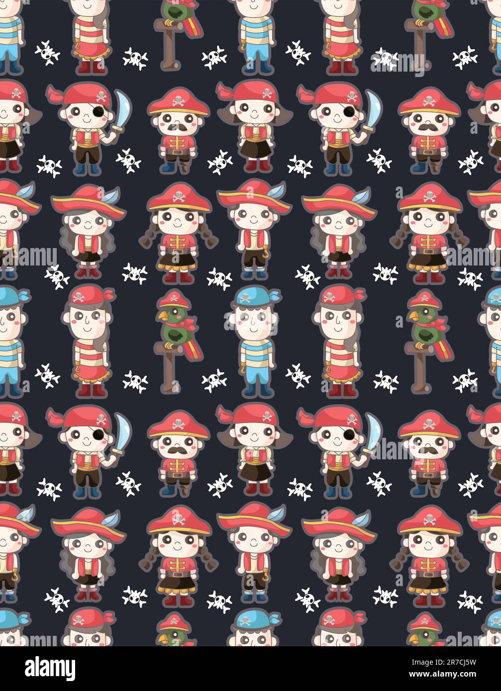 seamless pirate pattern Stock Vector