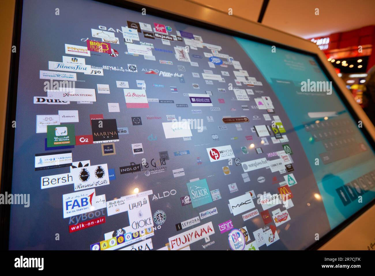 ABU DHABI, UAE CIRCA JANUARY, 2020 interactive information kiosk in