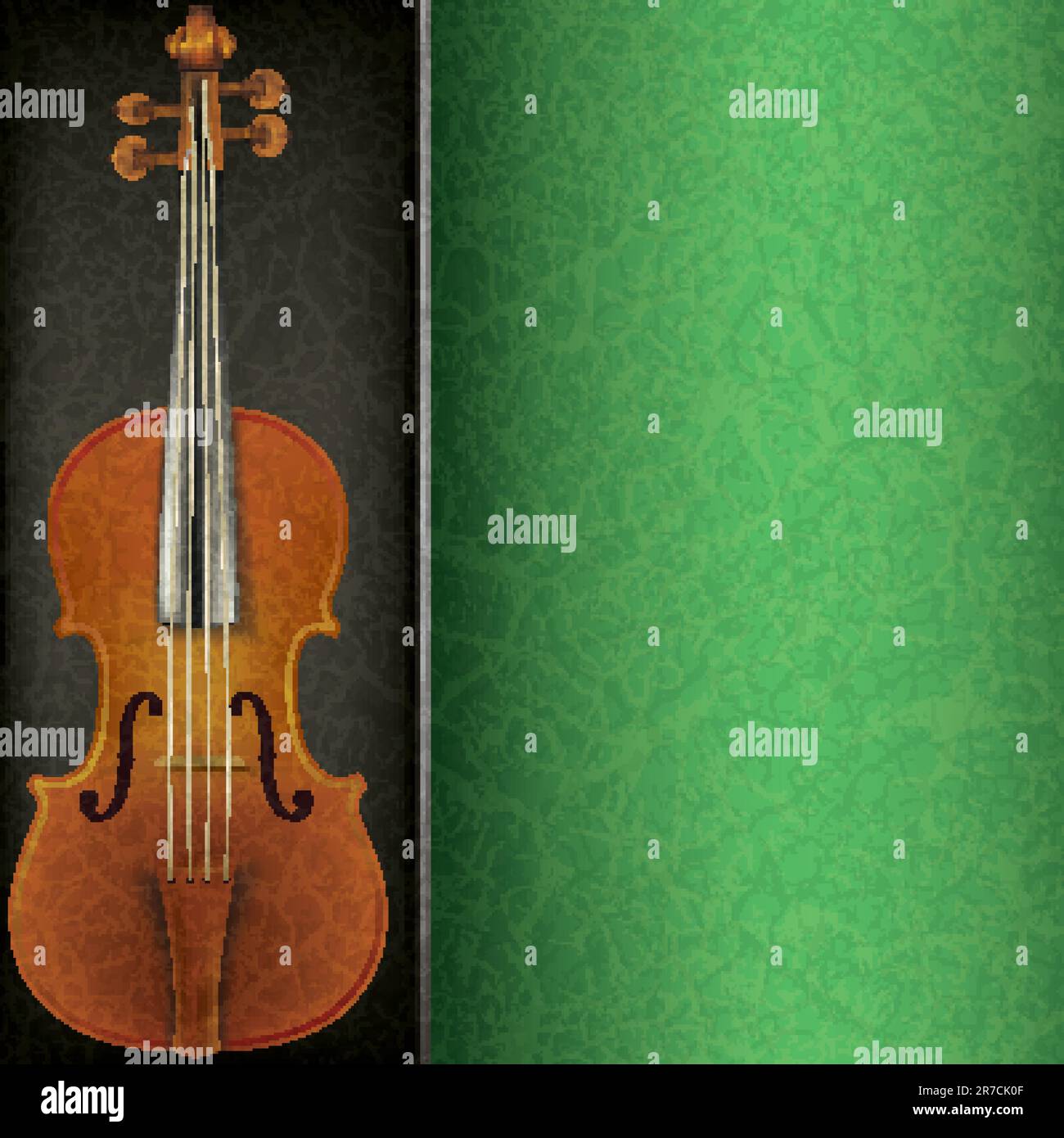 abstract music grunge green background with violin on black Stock ...