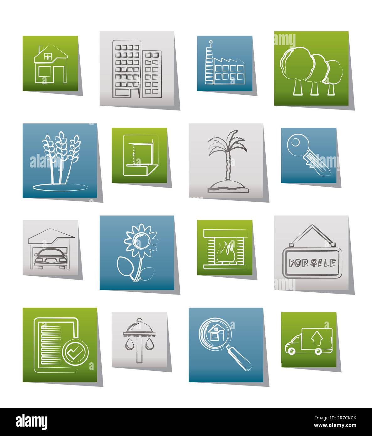 Real Estate and building icons - Vector Icon Set Stock Vector