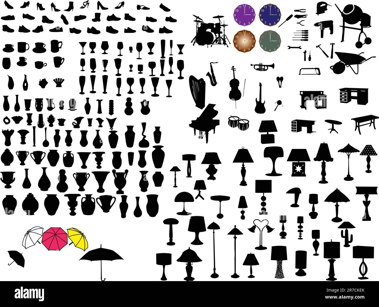 collection of objects silhouette - vector Stock Vector Image & Art - Alamy