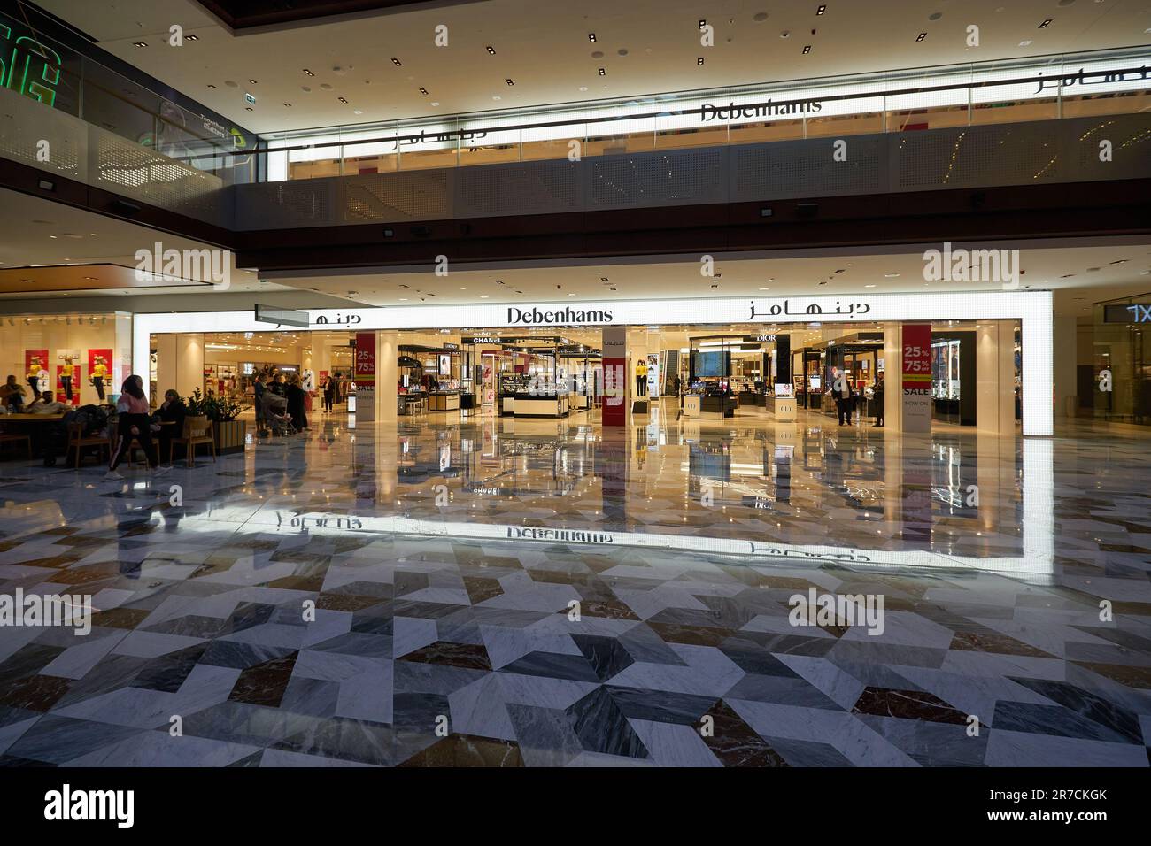 ABU DHABI, UAE CIRCA JANUARY, 2020 entrance to Debenhams department