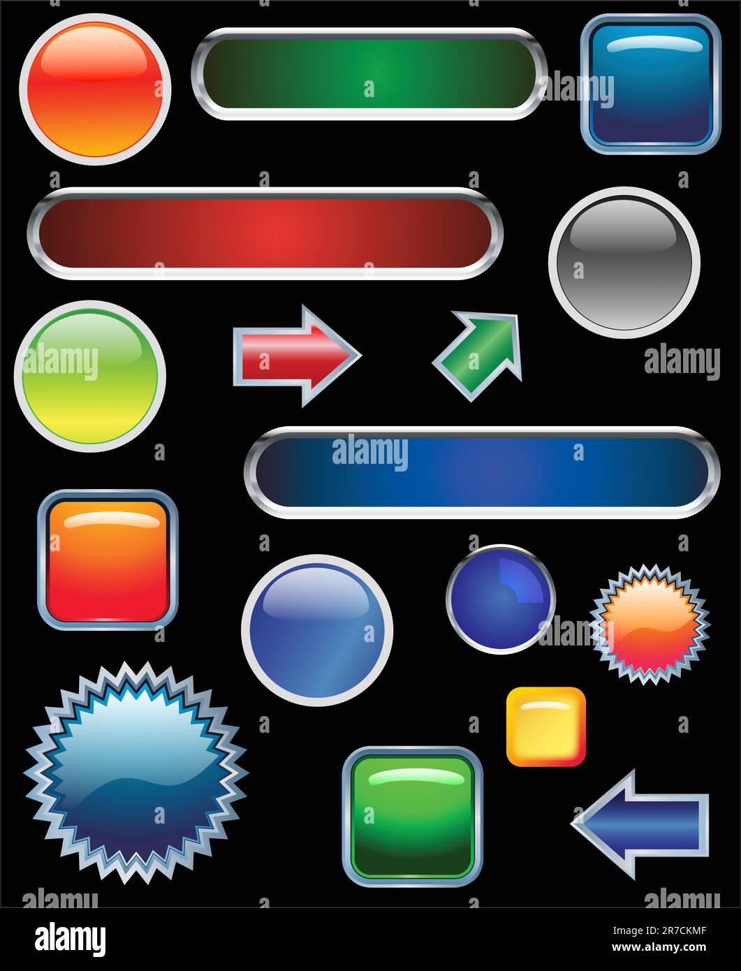 Glossy buttons collection - vector Stock Vector Image & Art - Alamy