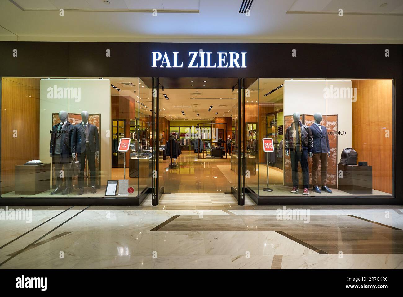 ABU DHABI, UAE - CIRCA JANUARY, 2020: entrance to Pal Zileri store at ...