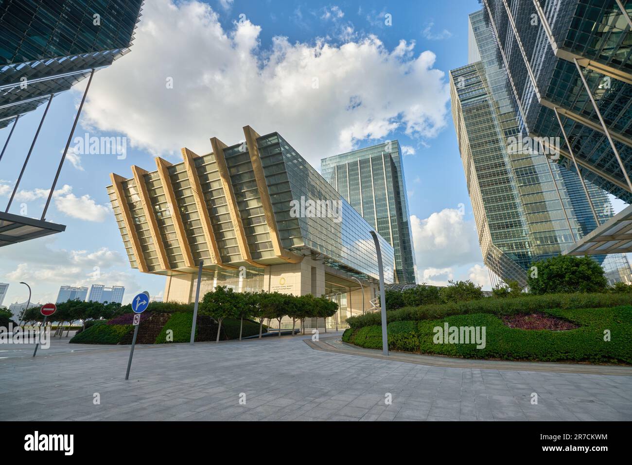 ABU DHABI, UAE CIRCA JANUARY, 2020 street level view of Abu Dhabi