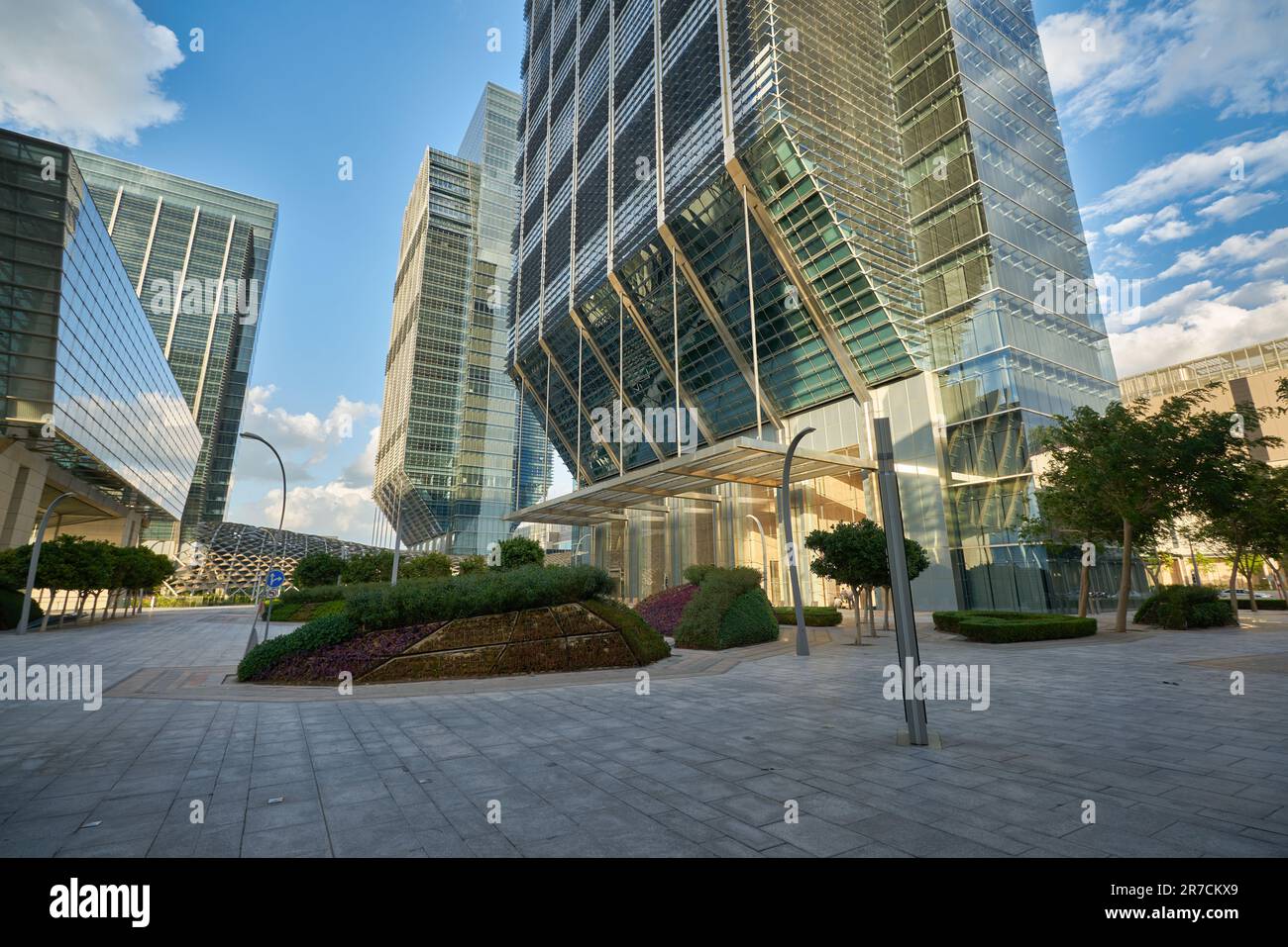 ABU DHABI, UAE CIRCA JANUARY, 2020 street level view of Abu Dhabi