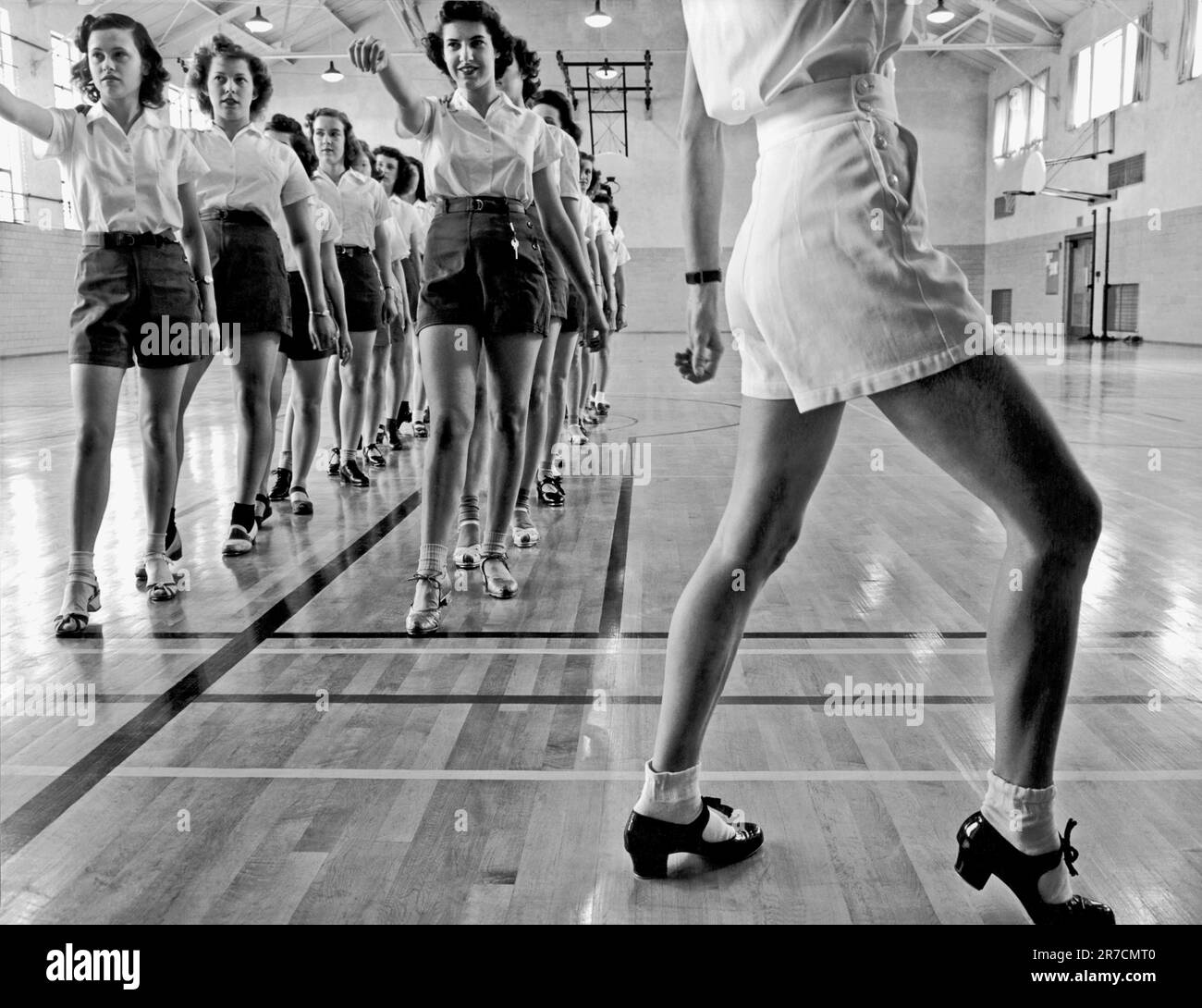 Ames, Iowa: May 1942 A tap dancing class in the gymnasium at Iowa State