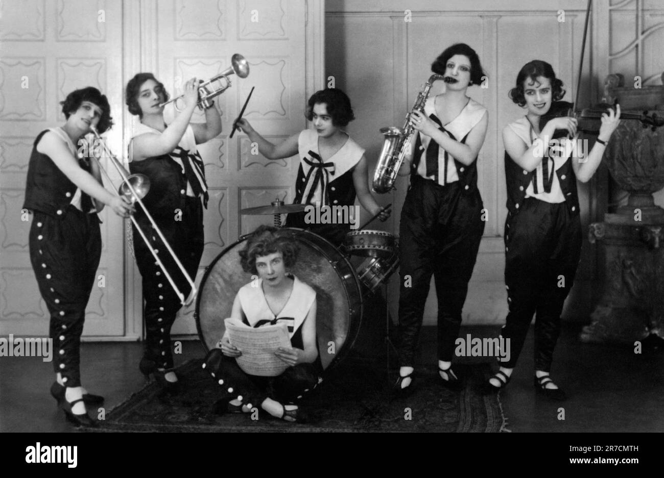 Europe, March, 1926 An all woman jazz band. Stock Photo