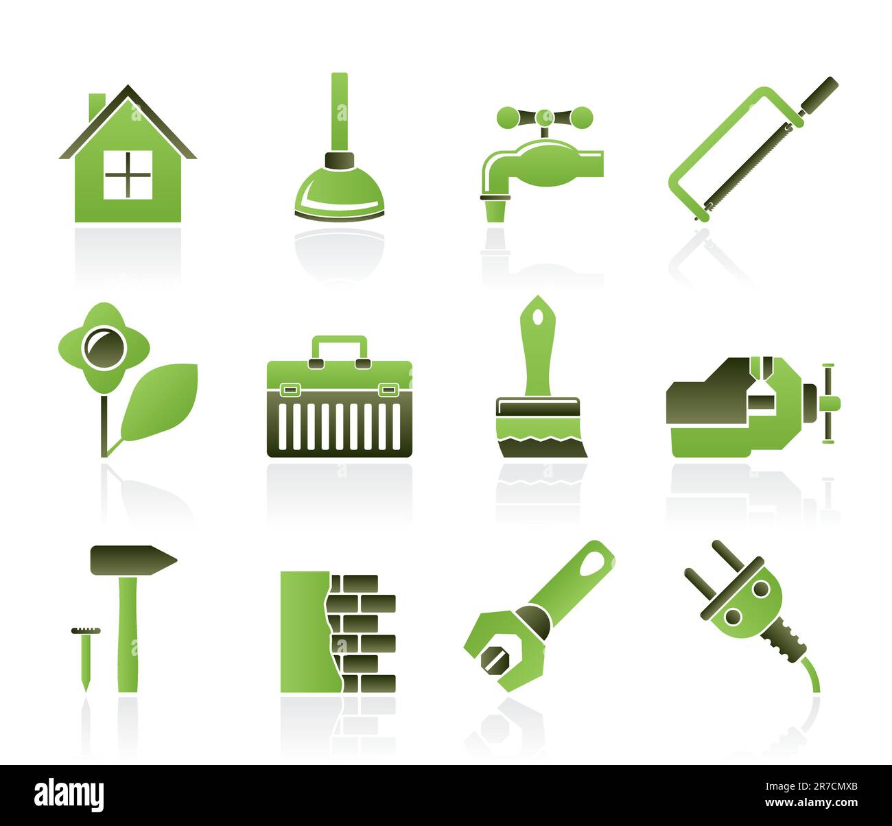 construction and do it yourself icons - vector icon set Stock Vector