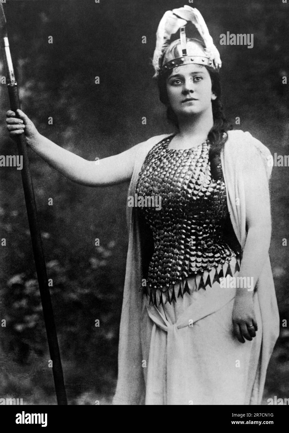 New York, New York, 1898 Opera singer Lillian Nordica in the role of Brunnhilde in Richard Wagner's opera, 'The Ring'. Stock Photo