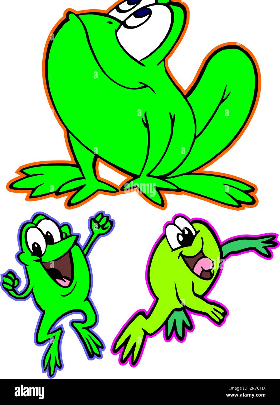 a vector illustration of cute frogs Stock Vector Image & Art - Alamy