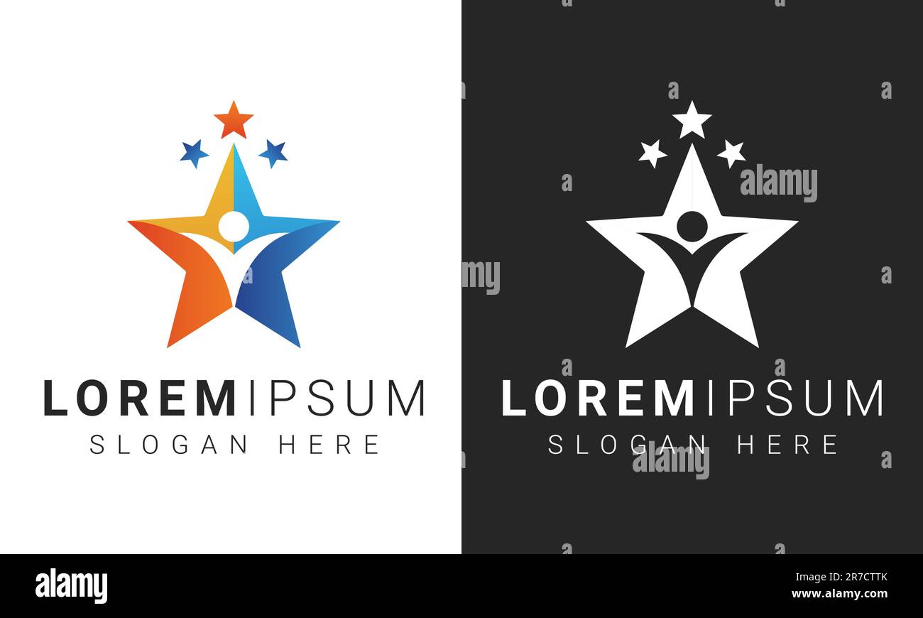 Dream Star Reaching Dream Logo Human Abstract Icon Success Life Coaching Stock Vector