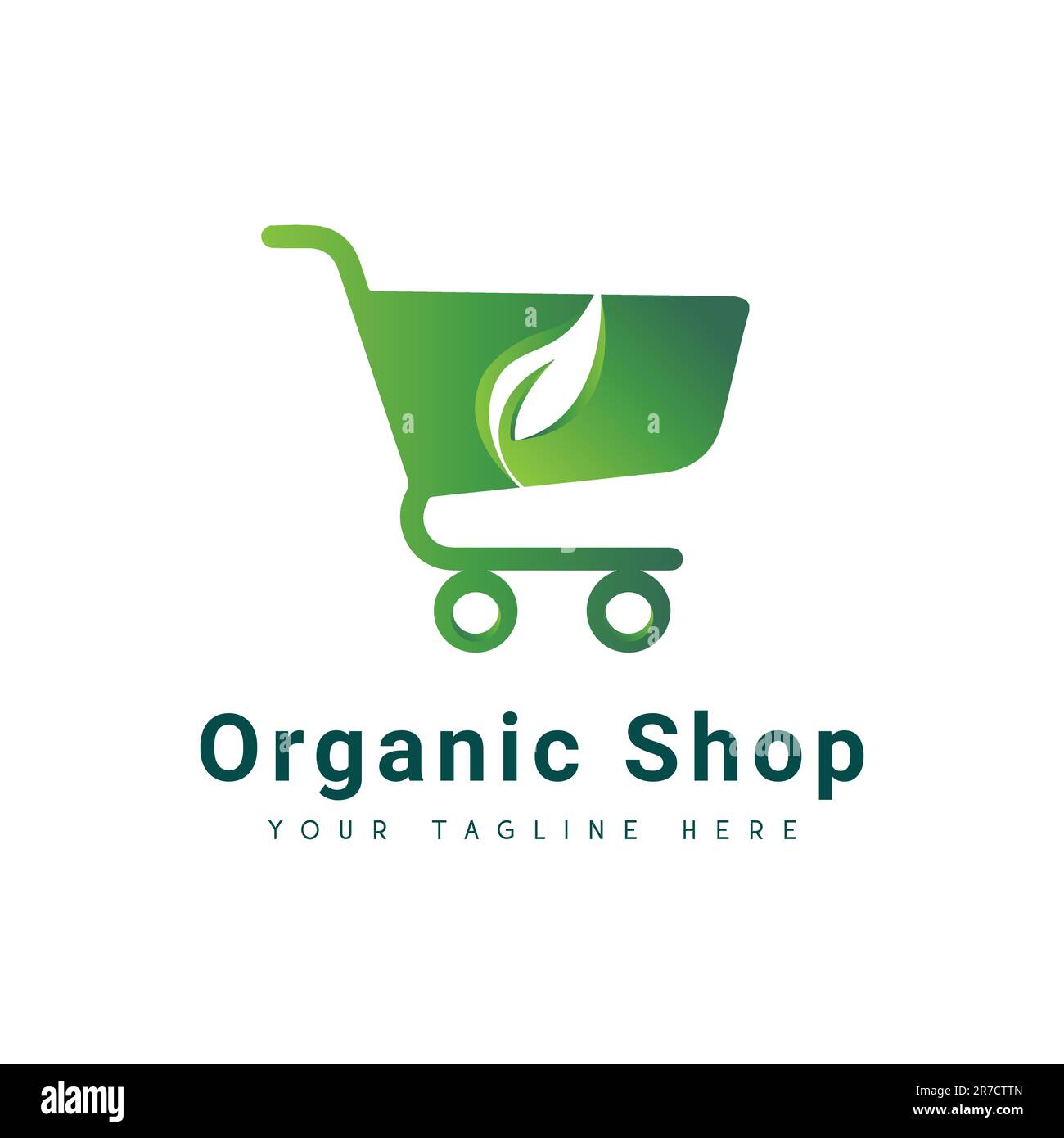 Organic Shop Logo Design Green Leaf Online Shopping Eco Friendly Vegan