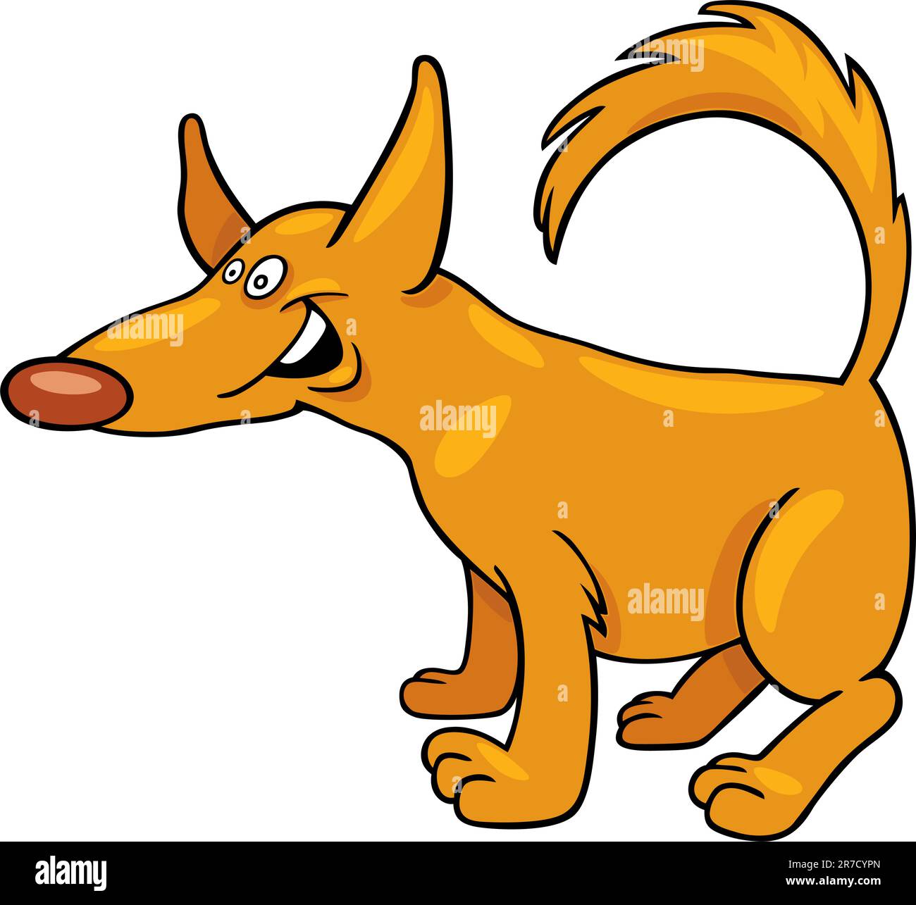 Cartoon illustration of funny yellow dog Stock Vector Image & Art - Alamy