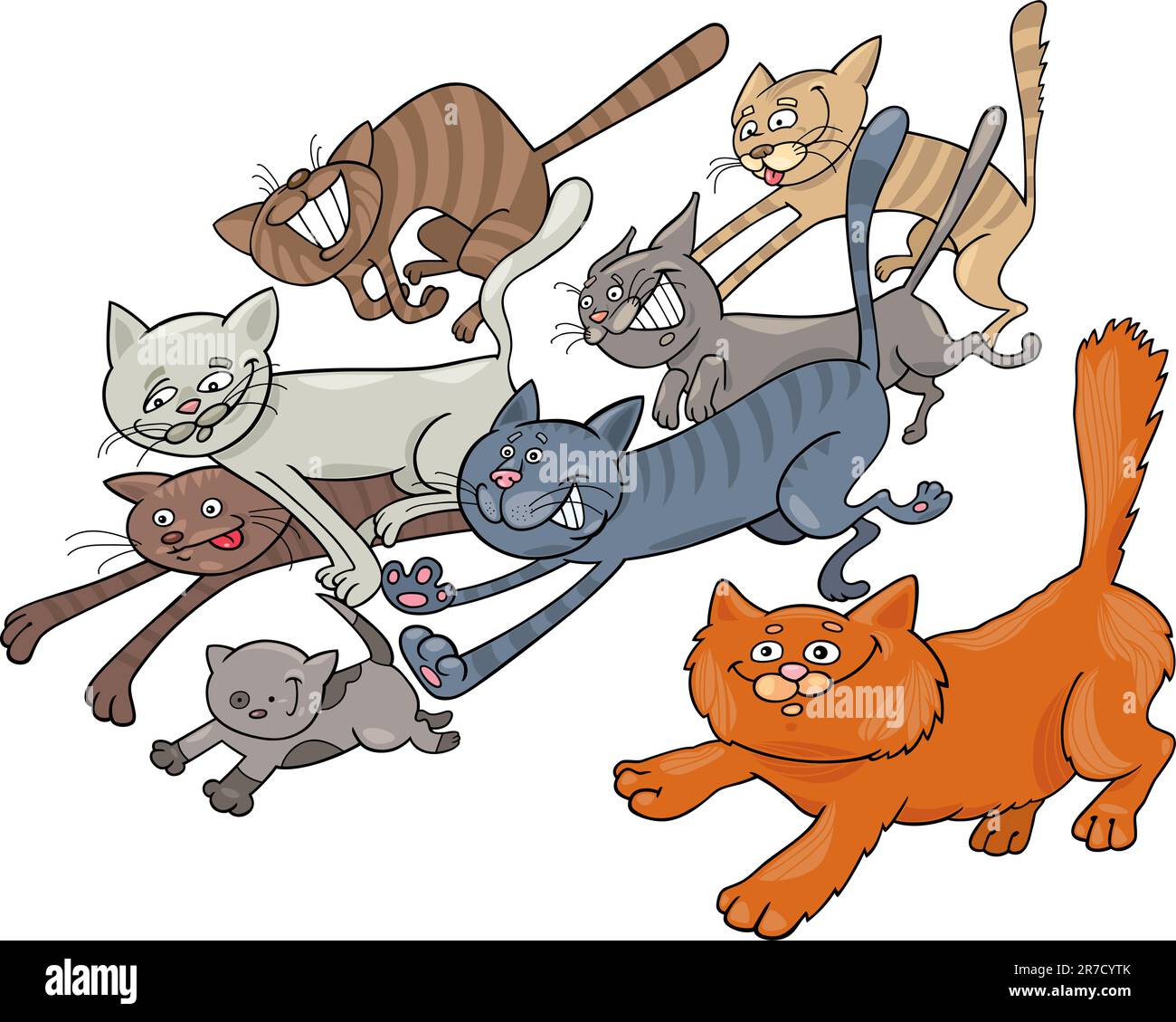 Cartoon illustration of running cats Stock Vector Image & Art - Alamy