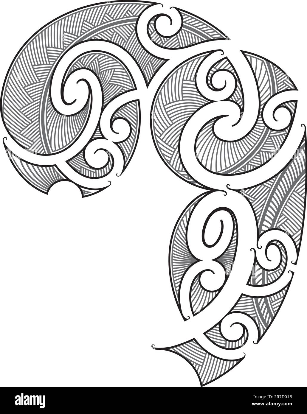 Maori style tattoo design fit for a man's body (shoulder and chest) Stock Vector