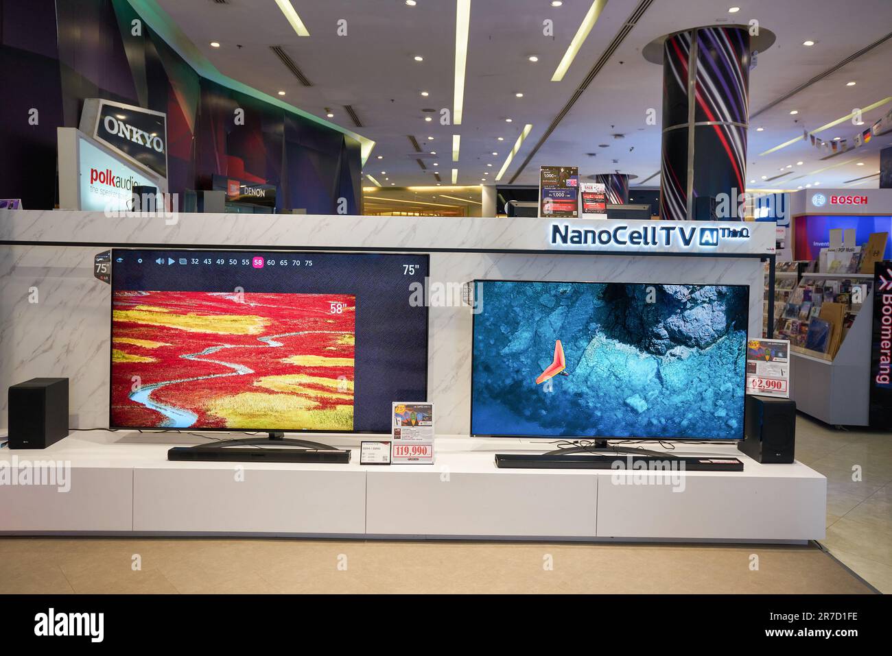 BANGKOK, THAILAND CIRCA JANUARY, 2020 flatscreen televisions for