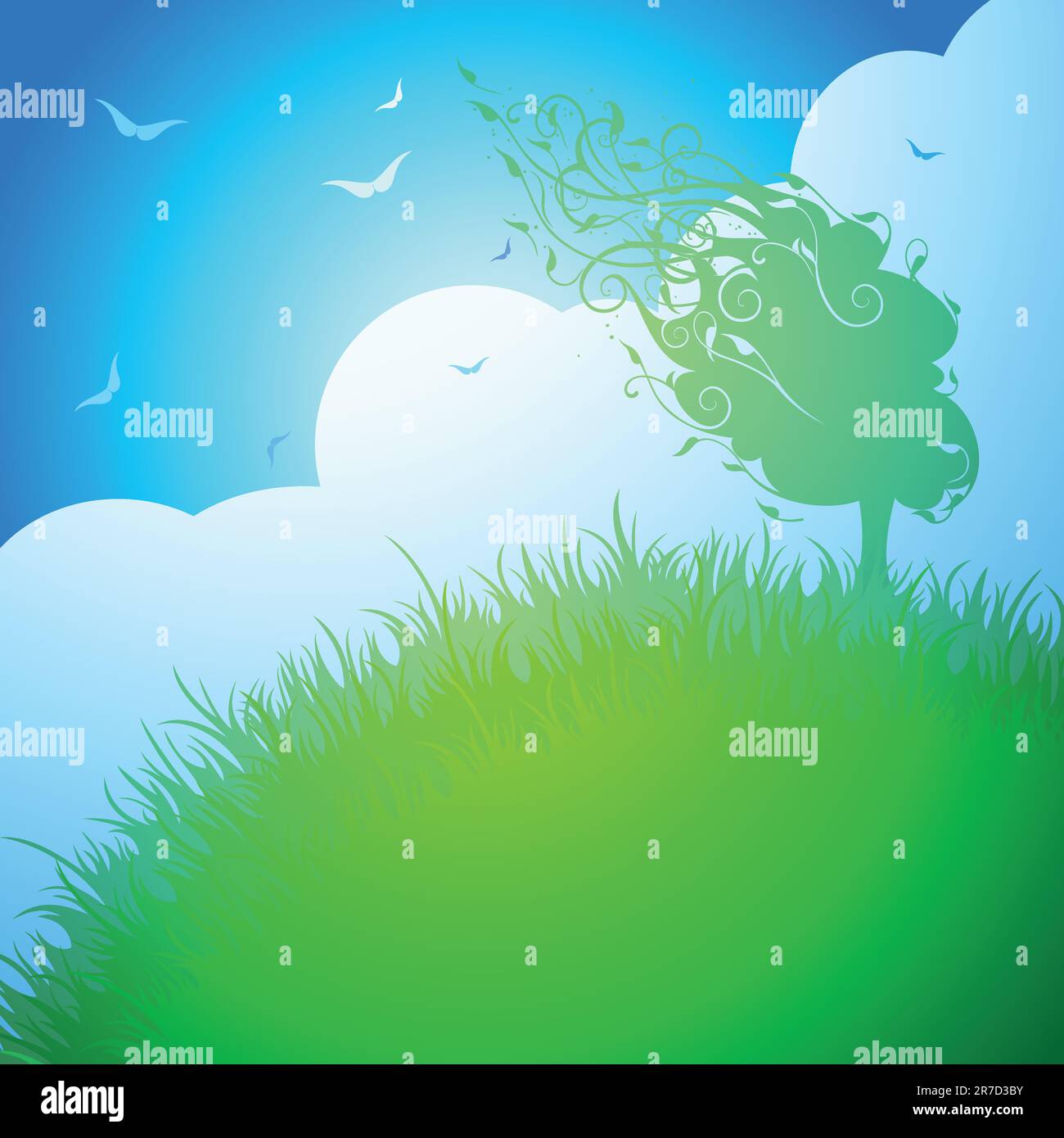 background landscape, this illustration may be useful as designer work Stock Vector