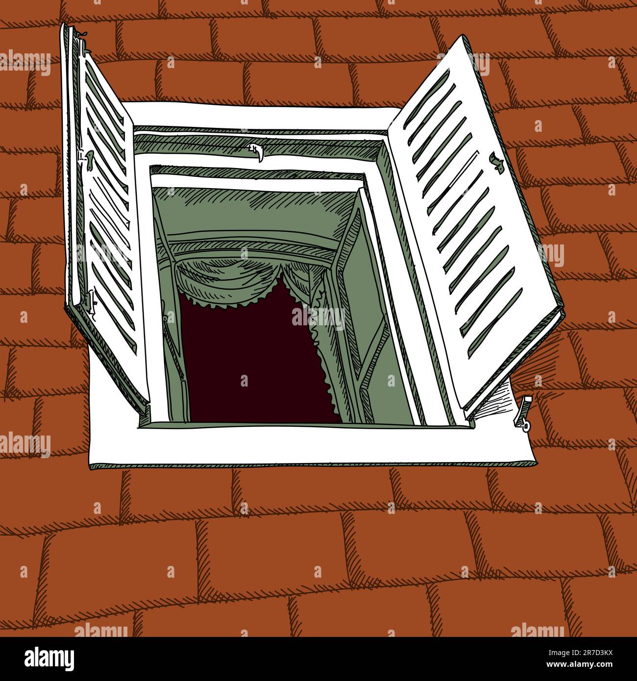 window,  this illustration may be useful as designer work Stock Vector