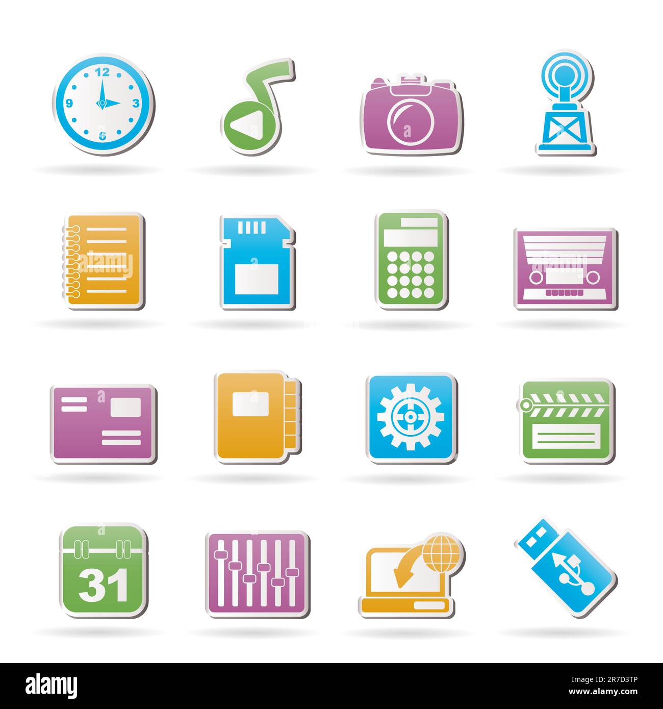 Phone Performance, Internet and Office Icons - Vector Icon Set Stock Vector