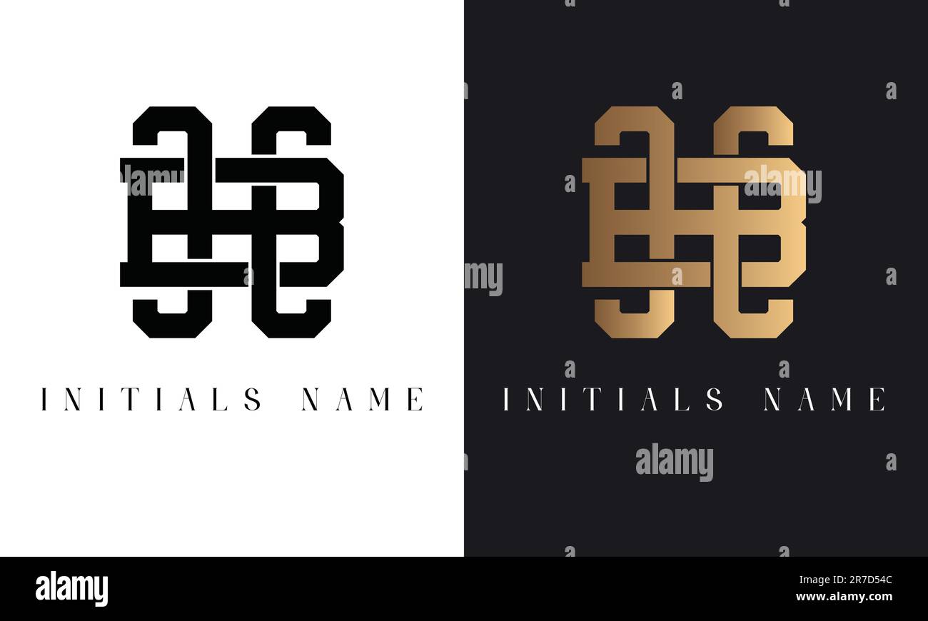 Luxury Initial CB or BC Monogram Text Letter Logo Design Stock Vector