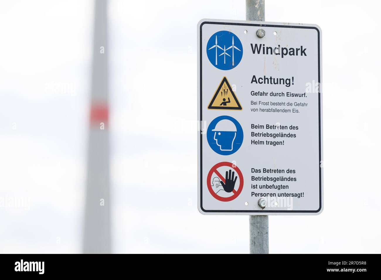 Brilon, Germany. 14th June, 2023. View of a sign warning of the dangers