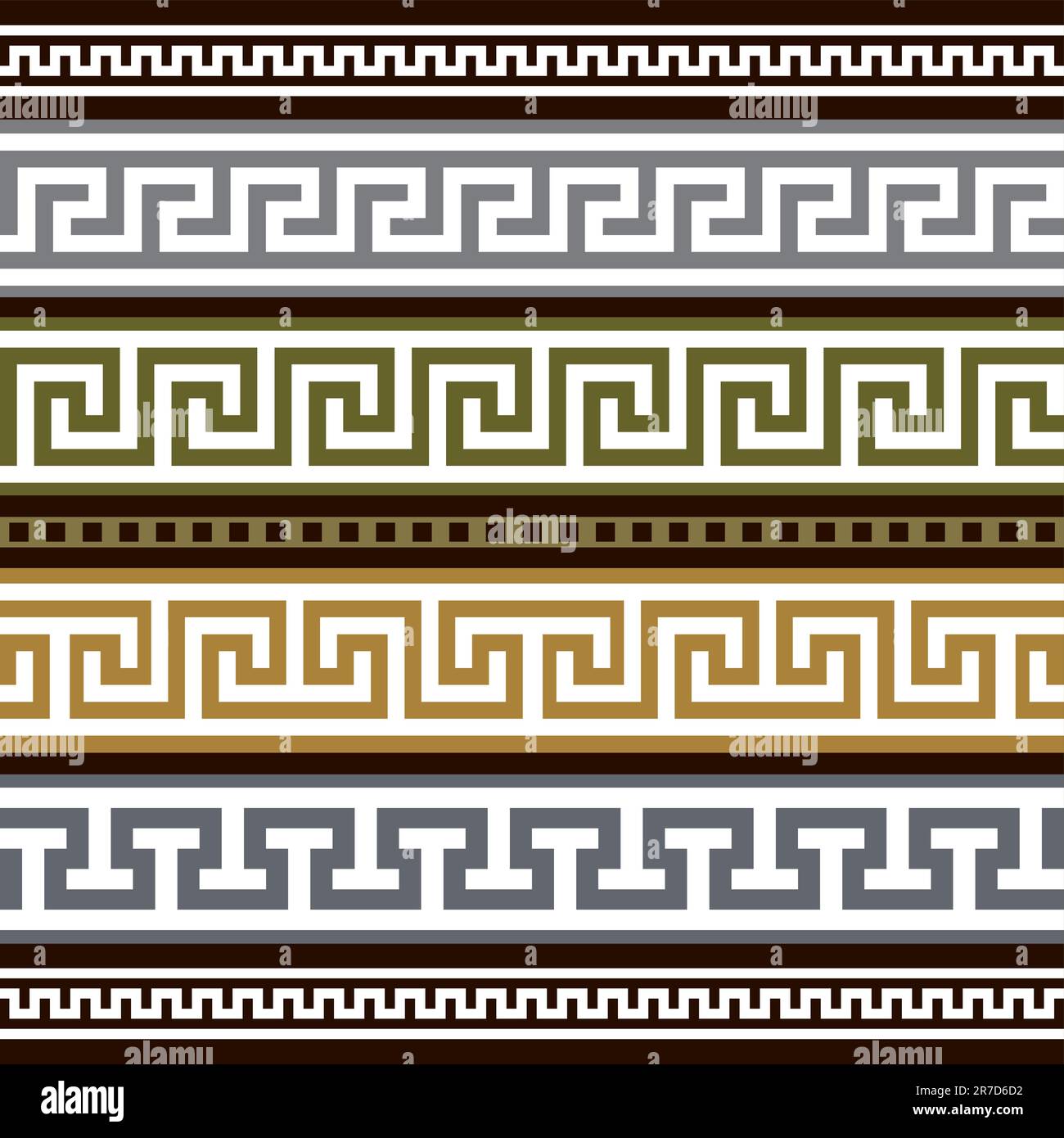 Collection of antique greek borders, full scalable vector graphic for easy editing and color change. Stock Vector