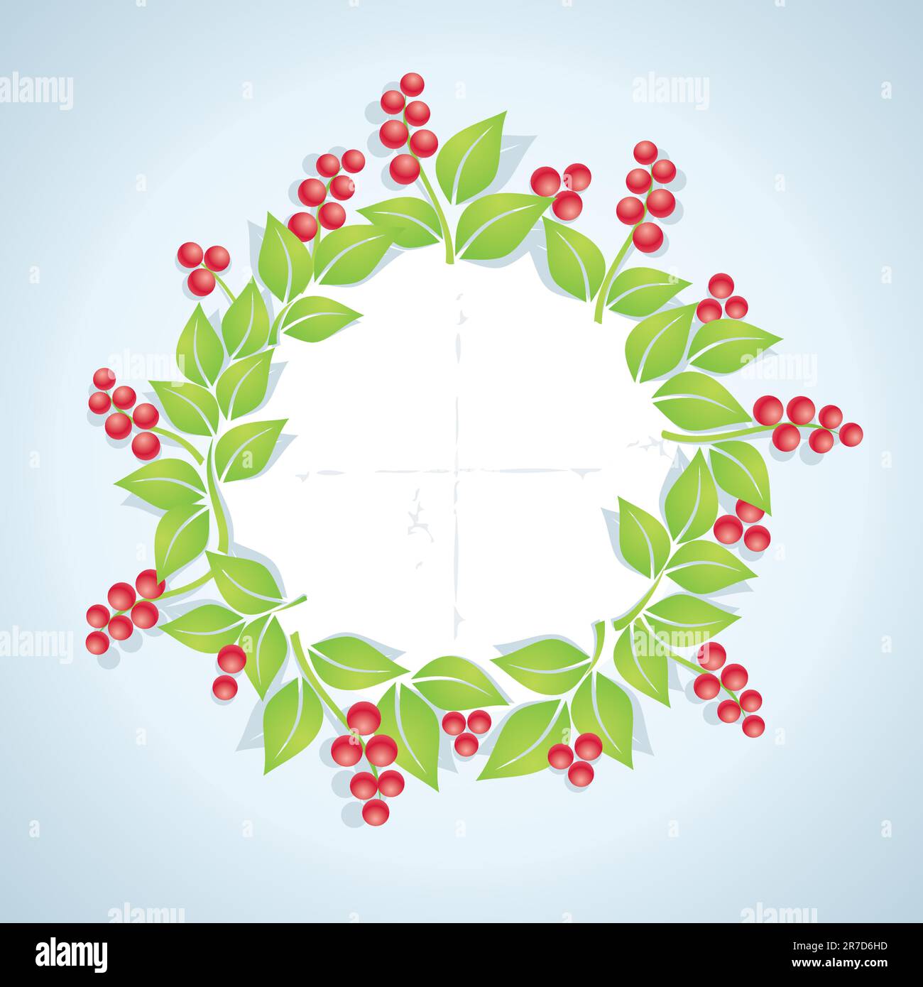 Circle of leaves and berries border Stock Vector Images - Alamy