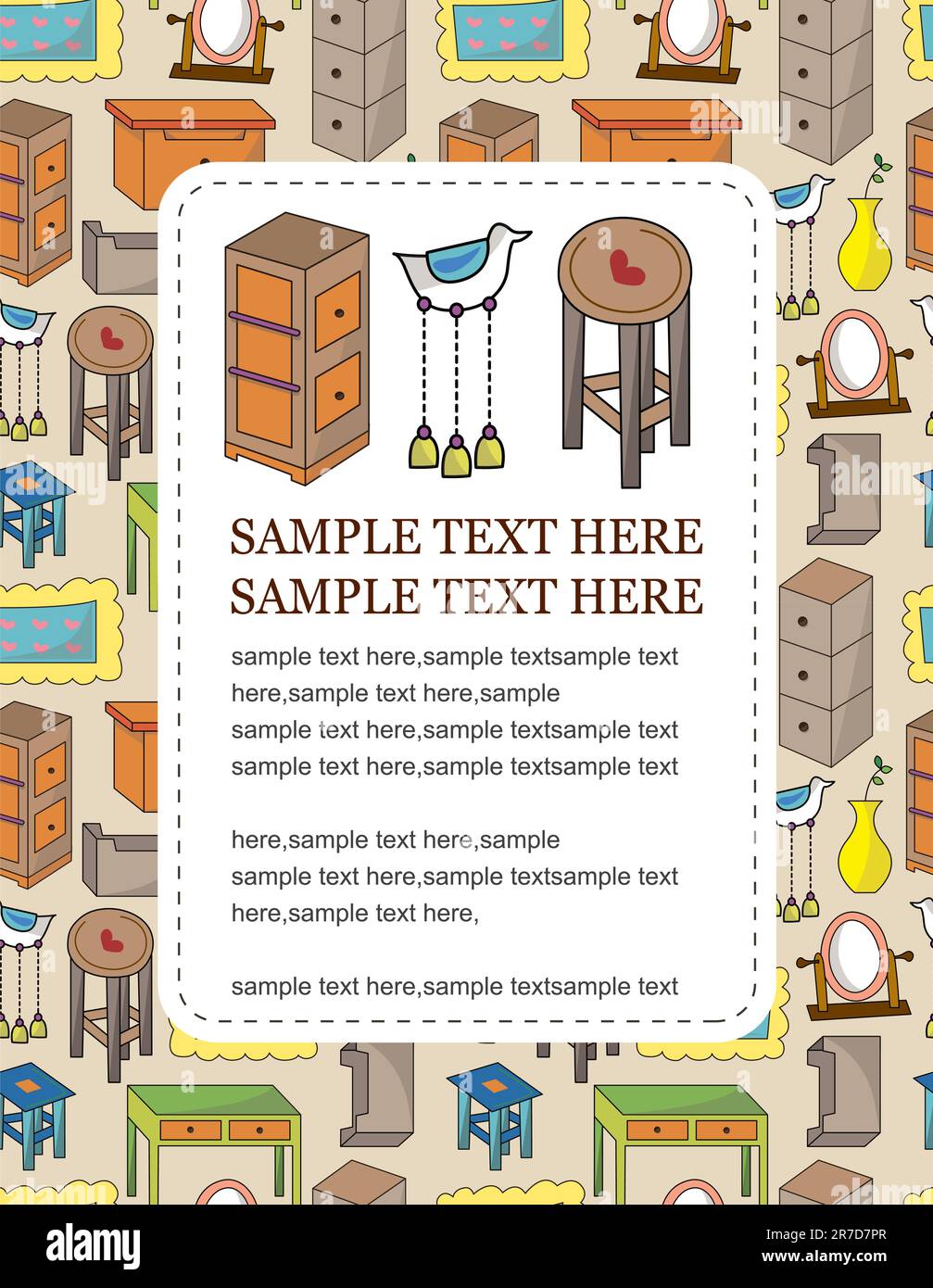 cartoon furniture card Stock Vector Image & Art Alamy