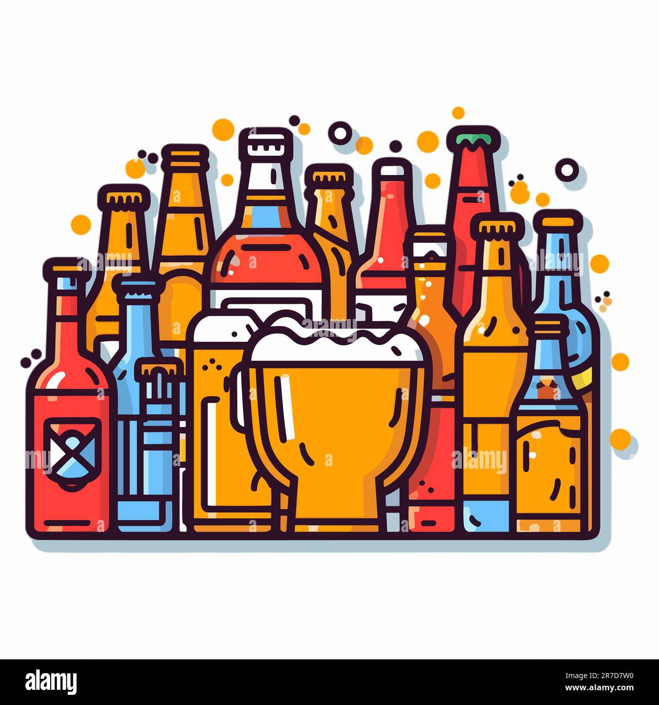 Beer Bottles Vector Illustration Stock Photo