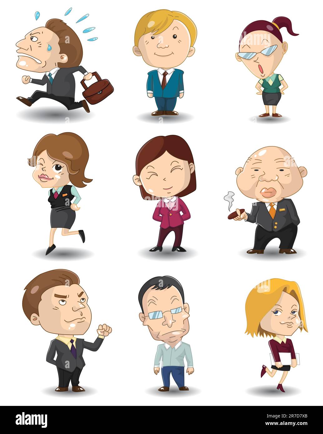 Cartoon happy office girl Cut Out Stock Images & Pictures - Alamy