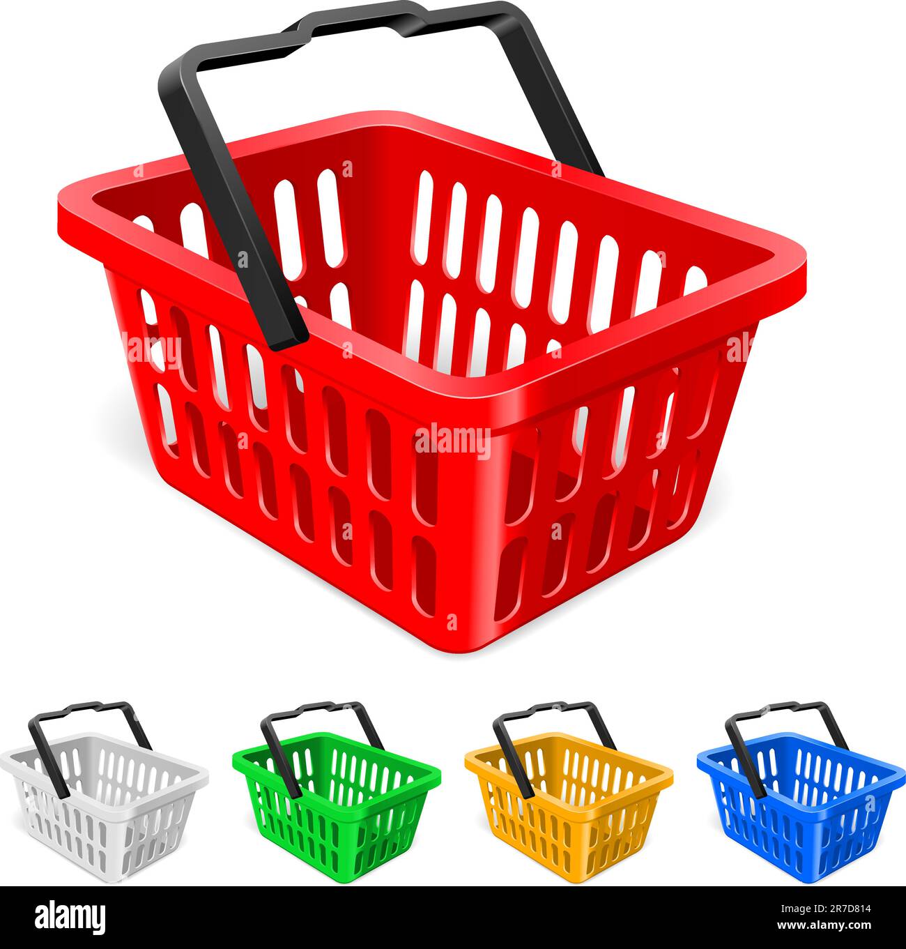 Colorful shopping basket. Illustration on white background Stock Vector ...