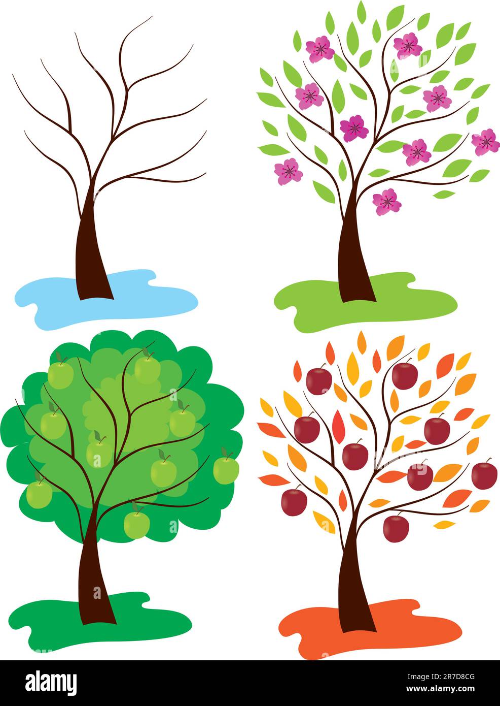 Vector illustration of apple trees Stock Vector Image & Art Alamy