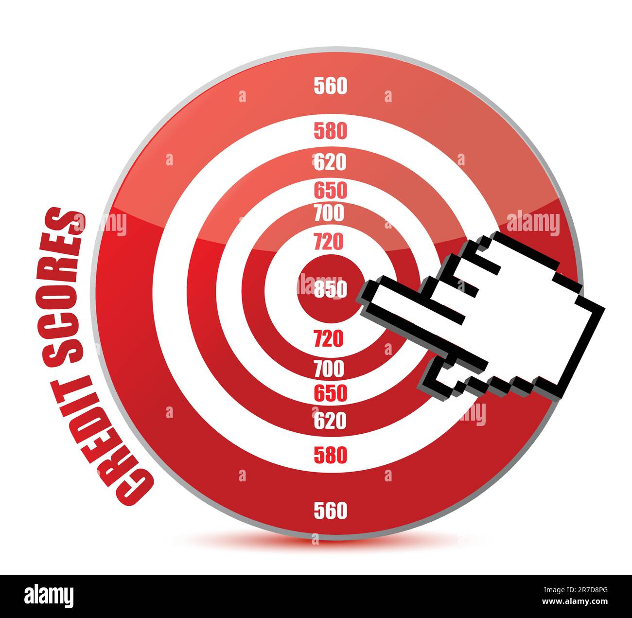 credit report score card target illustration design Stock Vector