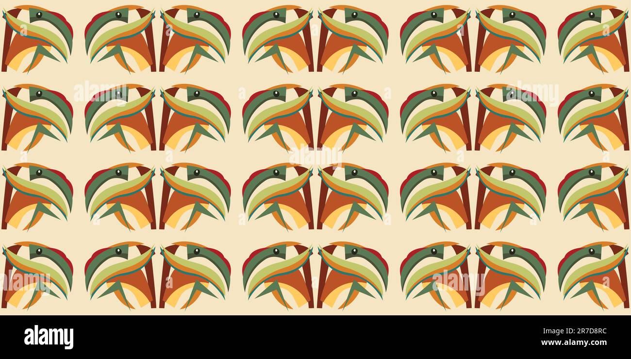 Seamless abstract wallpaper background pattern of a tropical parrot head Stock Vector