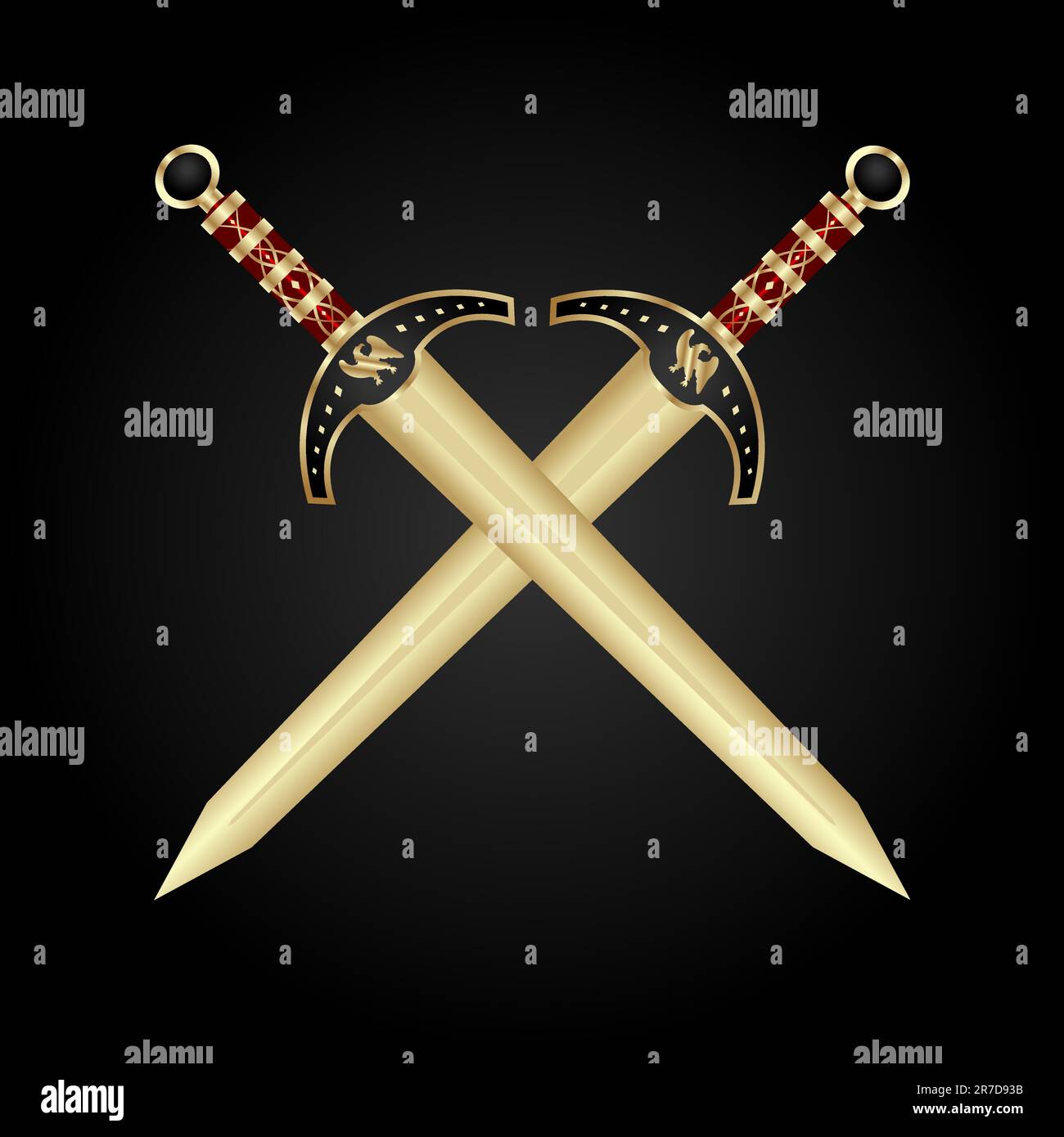 Illustration two medieval swords isolated - vector Stock Vector Image ...