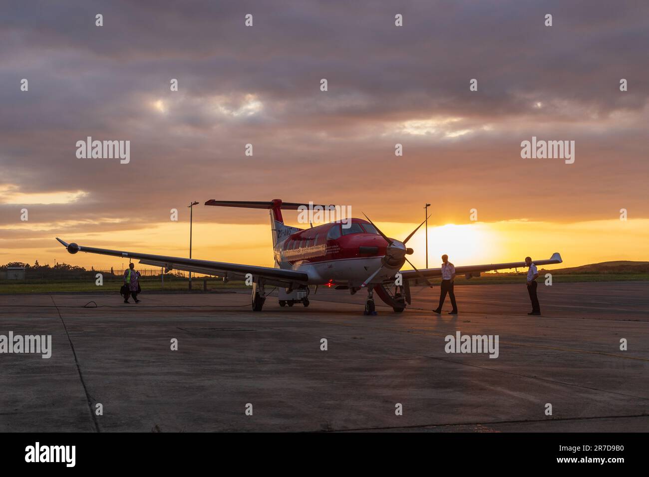 Durban, South Africa: June the 6th 2023: Flying Doctor Service Aircraft at King Shaka Airport preparing for their departure to Newcastle. Stock Photo