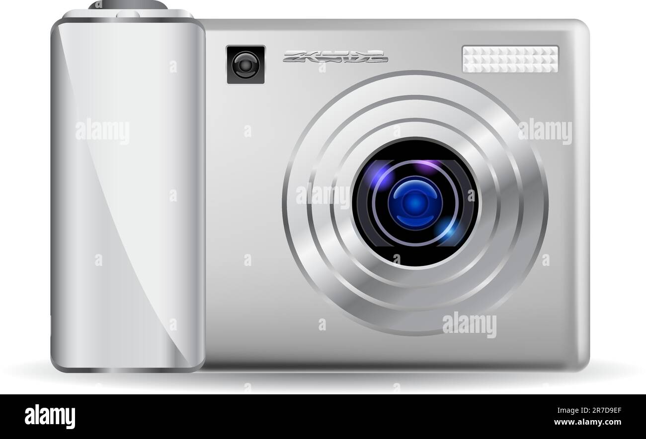 Realistic digital camera.  Illustration on white background Stock Vector