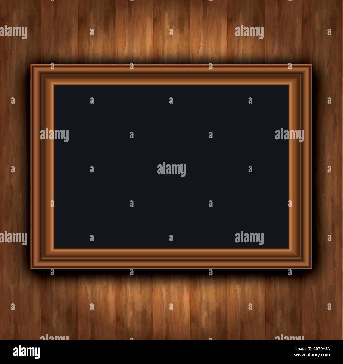 Frame wood board background Stock Vector