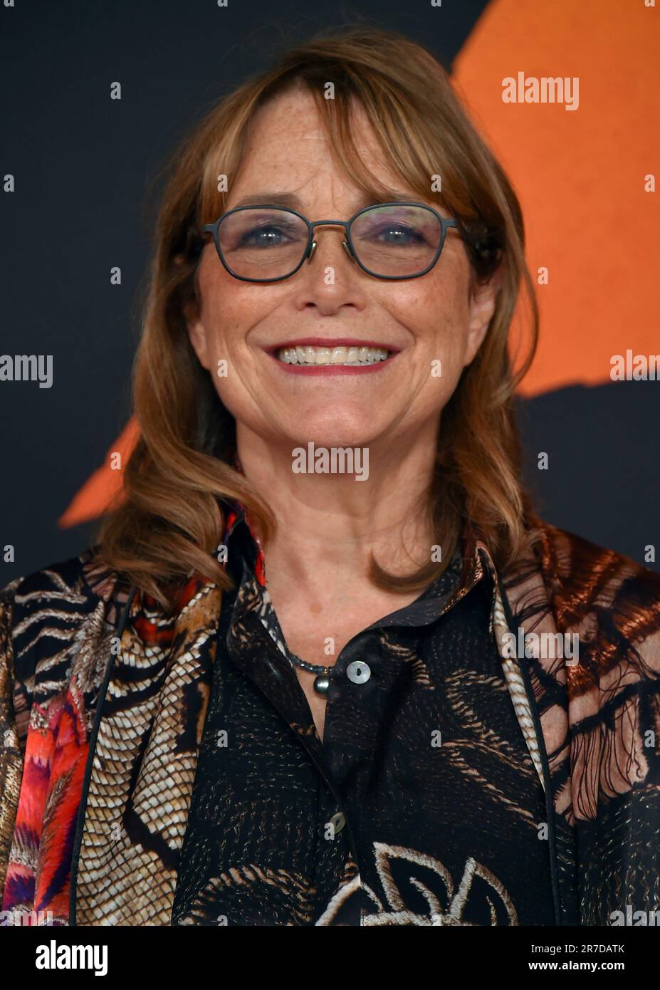 Karen Allen arrives at the premiere of "Indiana Jones and the Dial of