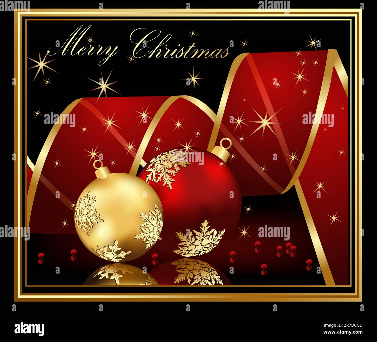 Merry Christmas background gold and red Stock Vector Image & Art - Alamy