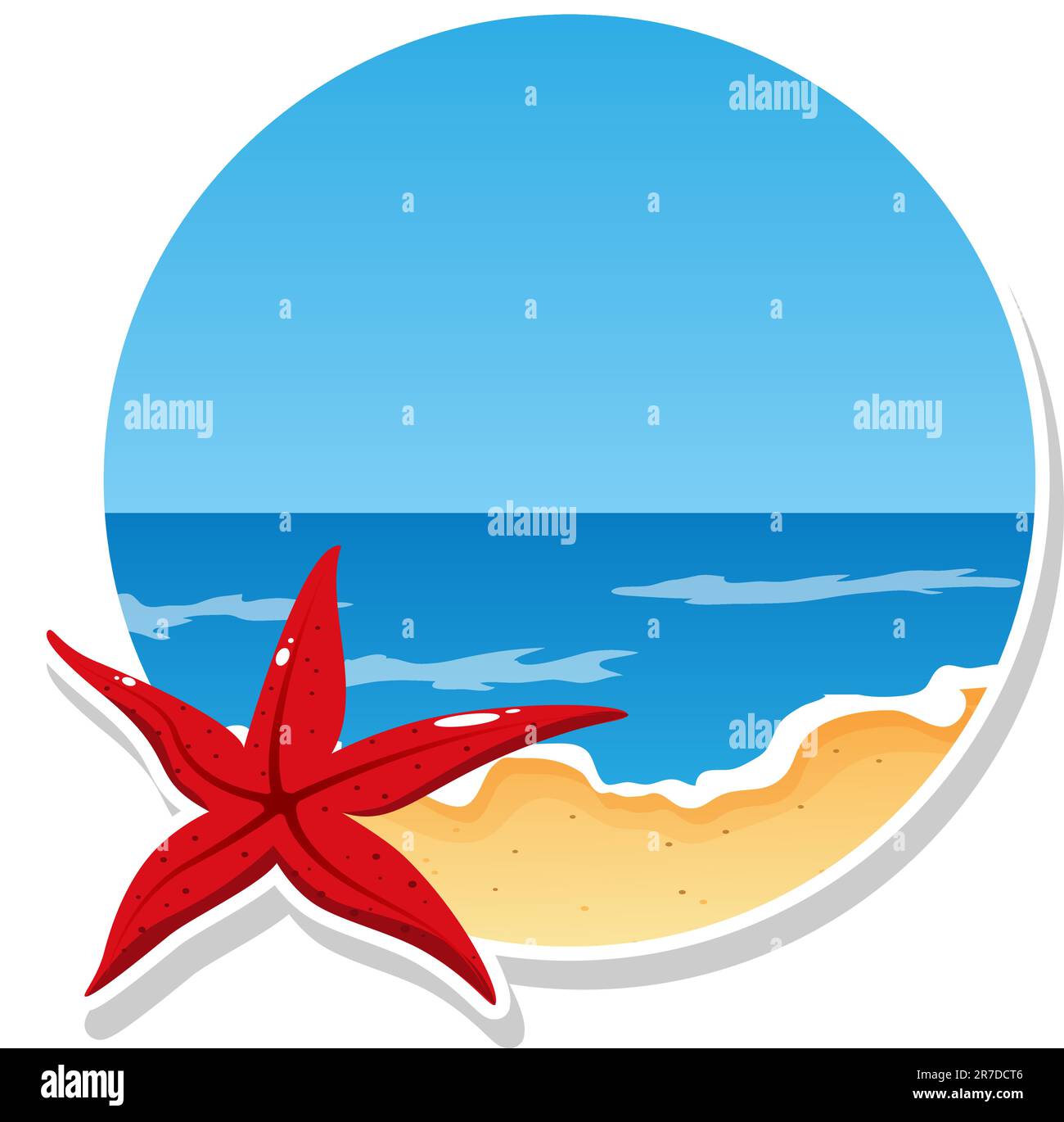 Vector picture with beach and sea Stock Vector Image & Art - Alamy