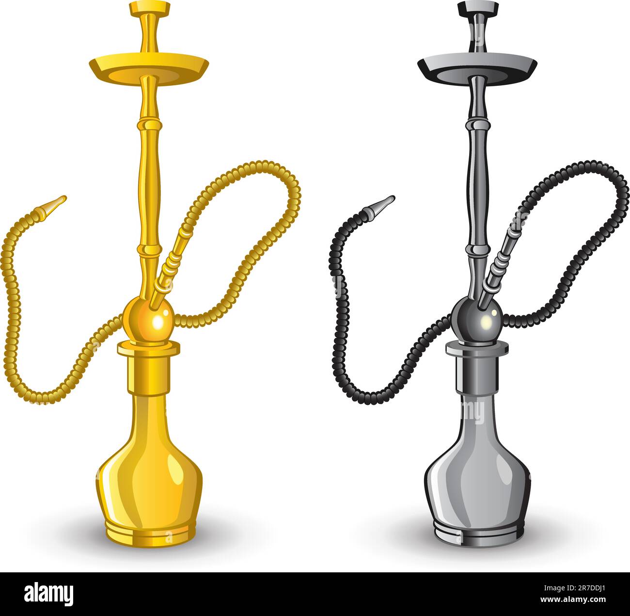 Isolated image of hookah. Vector illustration. Stock Vector