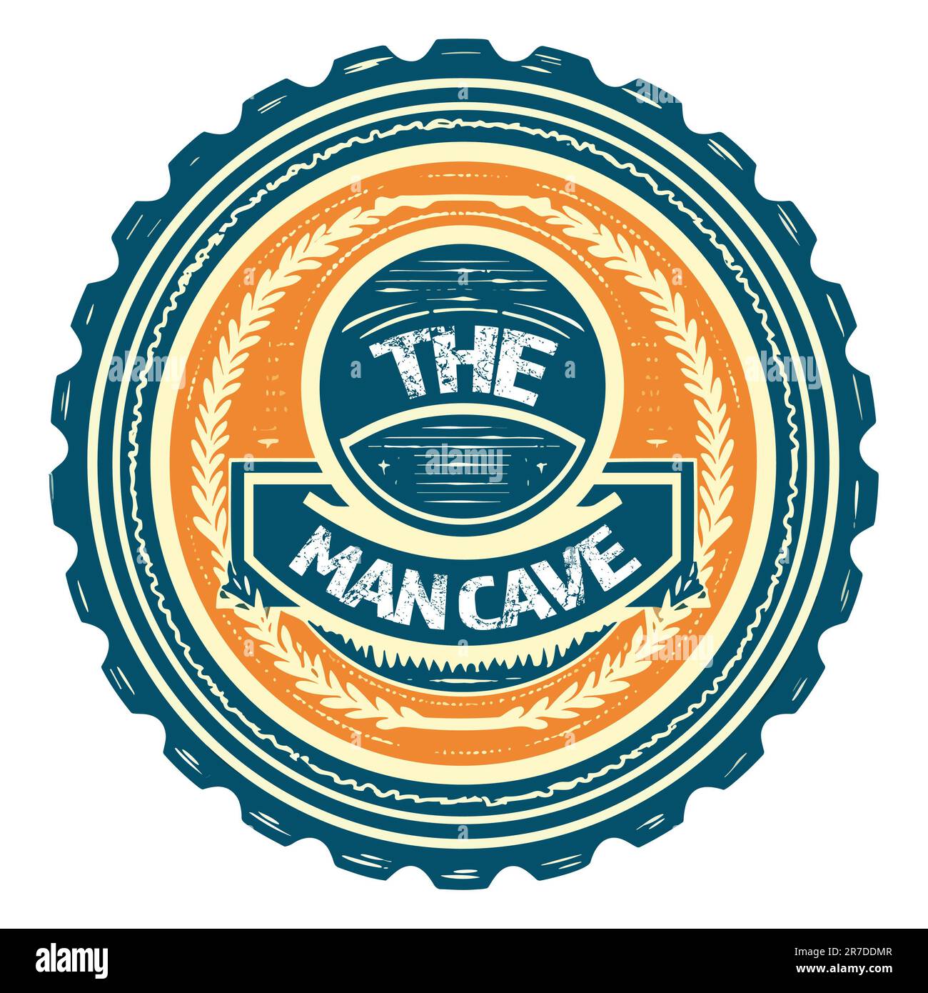 The Man Cave Sign Bottle Top Vector illustration Stock Photo Alamy