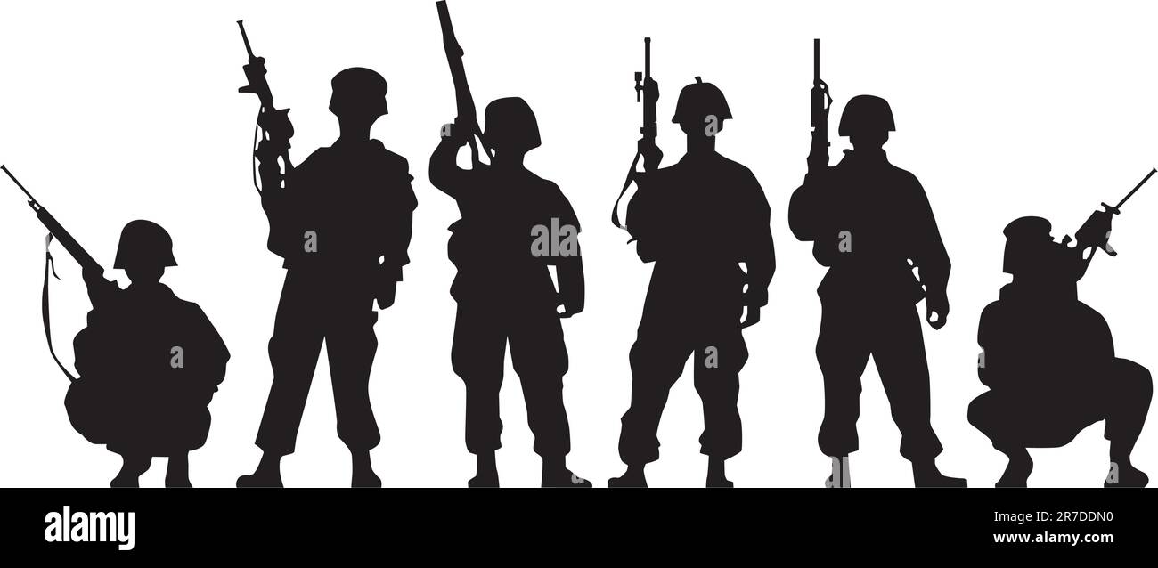 Soldier aim gun Stock Vector Images - Alamy