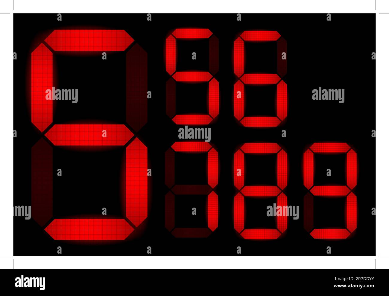 Set of digital numbers - check my portfolio for other numbers from the set Stock Vector