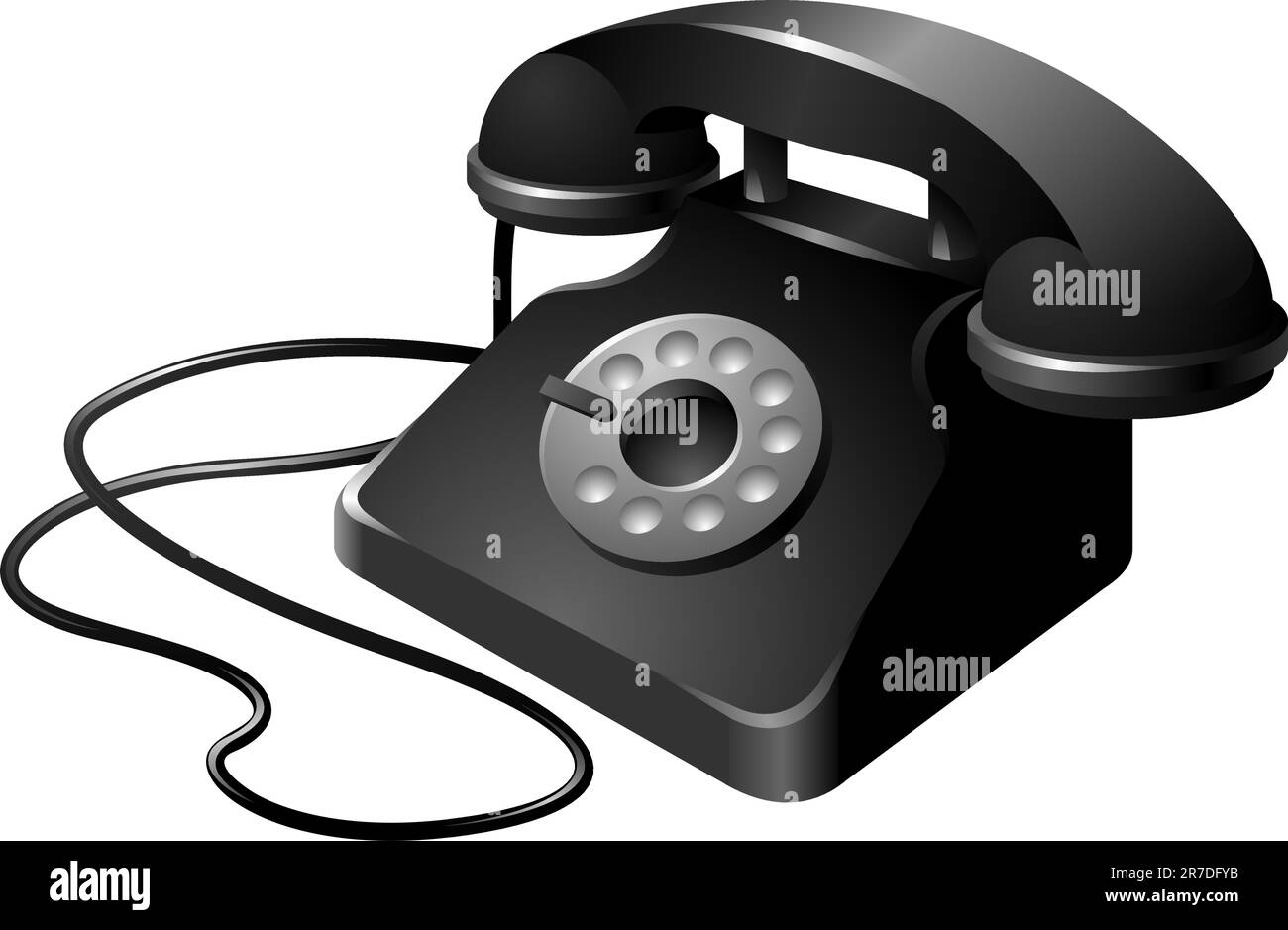 clean and simplistic vector illustration of a telephone set Stock Vector